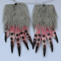 Halloween Wolf Gloves Werewolf Costume Christmas Fingernails Adult Monster Hands Paws Claw for Props Cosplay Party Easter